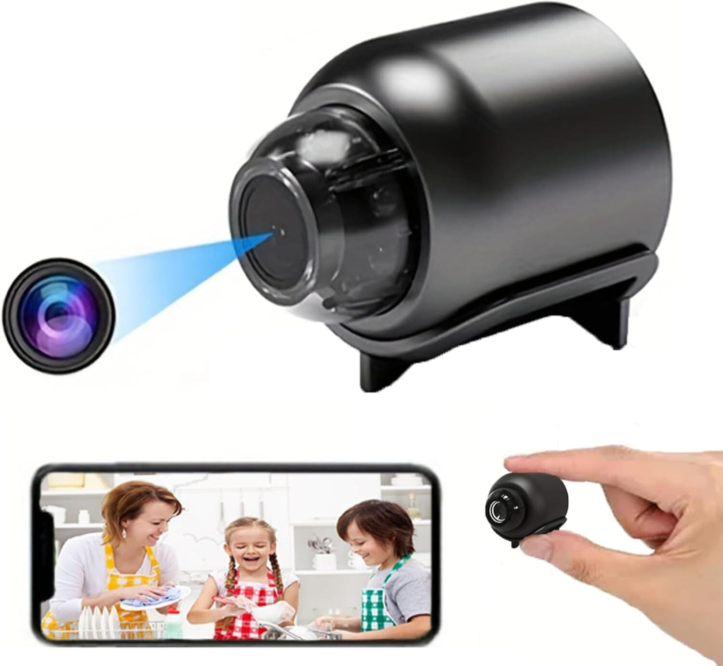 Mini Camara Oculta Espia De Seguridad Wifi 1080P Inalambrica Con Audio Y Video